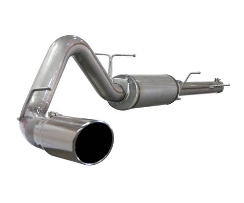 Afe - Advance Flow Engineering - 49-43009 | AFE Power Large Bore-HD 4 IN 409 Stainless Steel Cat-Back Exhaust System w/ Polished Tip (2003-2005 Excursion V8-6.0L td)