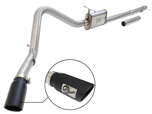 Afe - Advance Flow Engineering - 49-43076-B | AFE Power MACH Force-Xp 3 IN to 3-1/2 IN 409 Stainless Steel Cat-Back Exhaust w/ Black Tip (1999-2004 F250, F350 Super Duty V10-6.8L/V8-5.4L)