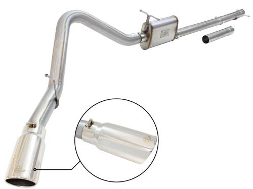 Afe - Advance Flow Engineering - 49-43076-P | AFE Power MACH Force-Xp 3 IN to 3-1/2 IN 409 Stainless Steel Cat-Back Exhaust w/Polish Tip (1999-2004 F250, F350 Super Duty V10-6.8L/V8-5.4L)