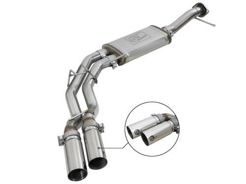Afe - Advance Flow Engineering - 49-43078-P | AFE Power Rebel Series 3 IN to 2-1/2 IN 409 Stainless Steel Cat-Back Exhaust w/ Polish Tip (2011-2014 F150 Pickup V6-3.5L tt)