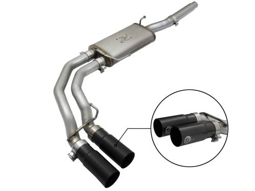 Afe - Advance Flow Engineering - 49-43079-B | AFE Power Rebel Series 3 IN to 2-1/2 IN 409 Stainless Steel Cat-Back Exhaust w/Black Tip (2004-2008 F150 Pickup V8-4.6/5.4L)