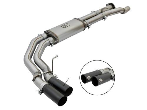 Afe - Advance Flow Engineering - 49-43091-B | AFE Power Rebel Series 3 IN 409 Stainless Steel Cat-Back Exhaust System w/Black Tip (2017-2020 F150 Pickup V6-3.5L tt)