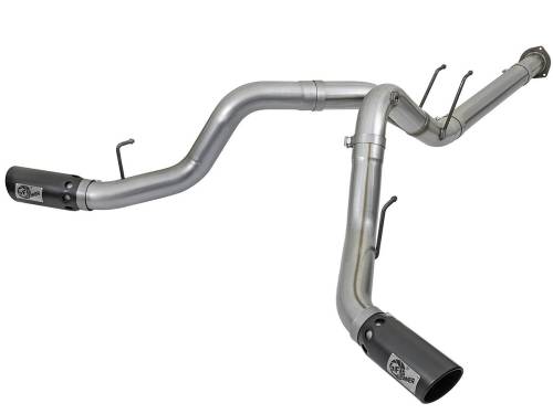 Afe - Advance Flow Engineering - 49-43092-B | AFE Power Large Bore-HD 4 IN 409 Stainless Steel DPF-Back Exhaust System w/Black Tip (2017-2024 F250, F350 Super Duty V8-6.7L td)