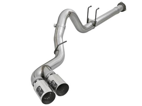 Afe - Advance Flow Engineering - 49-43121-P | AFE Power Rebel XD Series 4 IN 409 Stainless Steel DPF-Back Exhaust w/Dual Polished Tips (2011-2014 F250, F350 Super Duty V8-6.7L td)