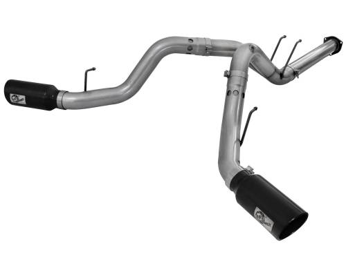 Afe - Advance Flow Engineering - 49-43122-B | AFE Power Large Bore-HD 4 IN 409 Stainless Steel DPF-Back Exhaust System w/Black Tip (2015-2016 F250, F350 Super Duty V8-6.7L td)