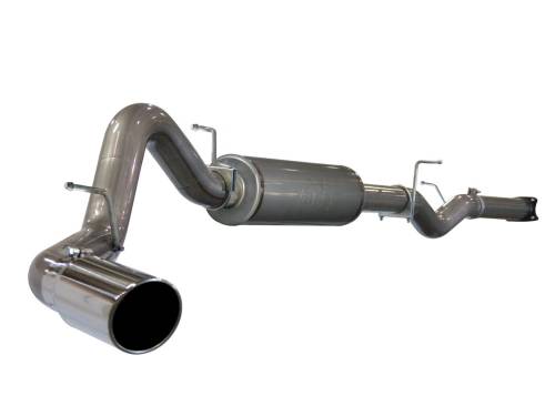 Afe - Advance Flow Engineering - 49-44001 | AFE Power Large Bore-HD 4 IN 409 Stainless Steel Cat-Back Exhaust System w/ Polished Tip (2001-2005 Silverado, Sierra 1500 V8-6.6L td)