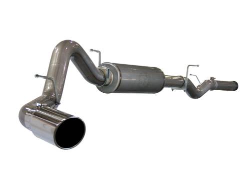 Afe - Advance Flow Engineering - 49-44002 | AFE Power Large Bore-HD 4 IN 409 Stainless Steel Cat-Back Exhaust System w/ Polished Tip (2006-2007 Silverado, Sierra 1500 V8-6.6L td)