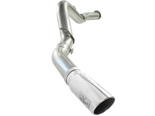 Afe - Advance Flow Engineering - 49-44040-P | AFE Power Large Bore-HD 5 IN 409 Stainless Steel DPF-Back Exhaust System w/Polished Tip (2007-2010 Silverado, Sierra 2500 HD, 3500 HD V8-6.6L td)