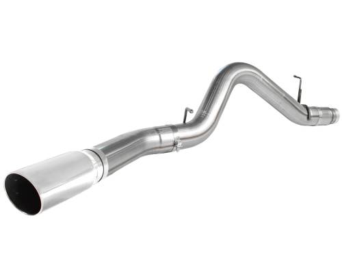Afe - Advance Flow Engineering - 49-44041-P | AFE Power Large Bore-HD 5 IN 409 Stainless Steel DPF-Back Exhaust System w/Polished Tip (2011-2016 Silverado, Sierra 2500 HD, 3500 HD V8-6.6L td)