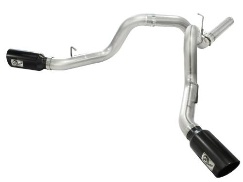 Afe - Advance Flow Engineering - 49-44043-B | AFE Power Large Bore-HD 4 IN 409 Stainless Steel DPF-Back Exhaust System w/Black Tip (2011-2016 Silverado, Sierra 2500 HD, 3500 HD V8-6.6L td)