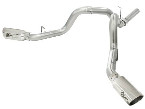 Afe - Advance Flow Engineering - 49-44043-P | AFE Power Large Bore-HD 4 IN 409 Stainless Steel DPF-Back Exhaust System w/Polished Tip (2011-2016 Silverado, Sierra 2500 HD, 3500 HD V8-6.6L td)