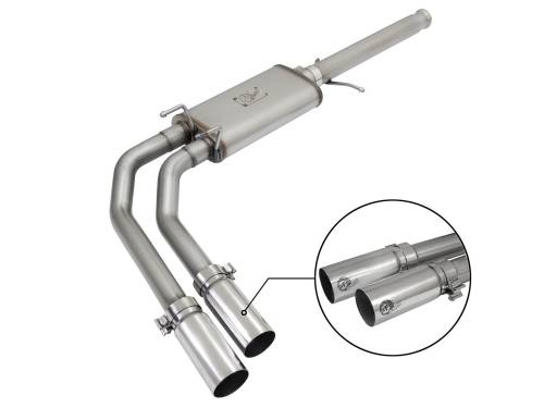 Afe - Advance Flow Engineering - 49-44062-P | AFE Power Rebel Series 3 IN to 2-1/2 IN 409 Stainless Steel Cat-Back Exhaust w/ Polish Tip (2009-2019 Silverado, Sierra 1500 V6-4.3/V8-4.8/5.3L)