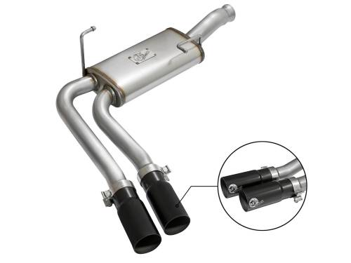 Afe - Advance Flow Engineering - 49-44070-B | AFE Power Rebel Series 3 IN to 2-1/2 IN 409 Stainless Steel Cat-Back Exhaust w/Black Tip (2009-2019 Silverado, Sierra 1500 V6-4.3/V8-4.8/5.3L)