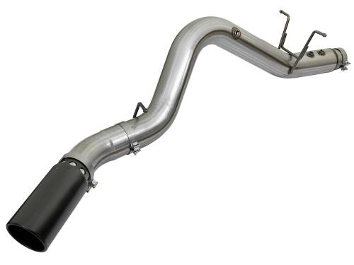 Afe - Advance Flow Engineering - 49-44085-B | AFE Power Large Bore-HD 4 IN 409 Stainless Steel DPF-Back Exhaust System w/Black Tip (2017-2019 Silverado, Sierra 2500 HD, 3500 HD V8-6.6L td)