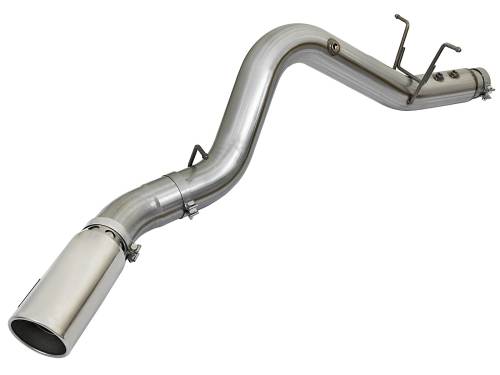 Afe - Advance Flow Engineering - 49-44085-P | AFE Power Large Bore-HD 4 IN 409 Stainless Steel DPF-Back Exhaust System w/Polished Tip (2017-2019 Silverado, Sierra 2500 HD, 3500 HD V8-6.6L td)