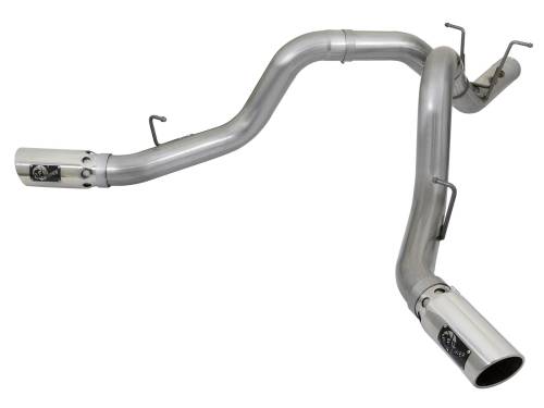 Afe - Advance Flow Engineering - 49-44086-P | AFE Power Large Bore-HD 4 IN 409 Stainless Steel DPF-Back Exhaust w/Dual Polished Tips (2017-2019 Silverado, Sierra 2500 HD, 3500 HD V8-6.6L td)