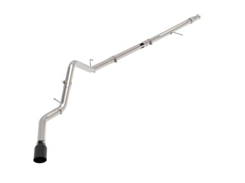 Afe - Advance Flow Engineering - 49-44128-B | AFE Power Large Bore-HD 3 IN 409 Stainless Steel DPF-Back Exhaust System w/Black Tip (2020-2021 Silverado, Sierra 1500 L6-3.0L td)