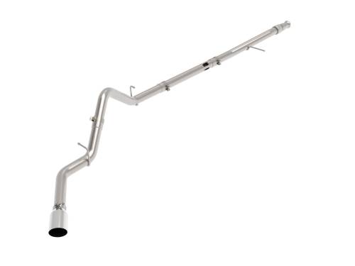 Afe - Advance Flow Engineering - 49-44128-P | AFE Power Large Bore-HD 3 IN 409 Stainless Steel DPF-Back Exhaust System w/Polished Tip (2020-2021 Silverado, Sierra 1500 L6-3.0L td)