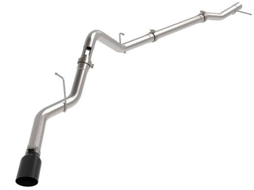 Afe - Advance Flow Engineering - 49-44144-B | AFE Power Large Bore-HD 3 IN 409 Stainless Steel DPF-Back Exhaust System w/Black Tip (2023-2025 Silverado, Sierra 1500 L6-3.0L td)