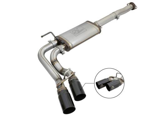 Afe - Advance Flow Engineering - 49-46033-B | AFE Power Rebel Series 3 IN Cat-Back Exhaust System w/ Dual Mid-Side Exit Black Tips (2005-2015 Tacoma V6-4.0L)