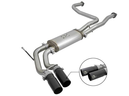 Afe - Advance Flow Engineering - 49-46124-B | AFE Power Rebel Series 3 IN 409 Stainless Steel Cat-Back Exhaust System w/Black Tips (2004-2015 Titan V8-5.6L)
