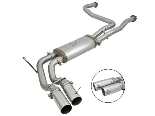 Afe - Advance Flow Engineering - 49-46124-P | AFE Power Rebel Series 3 IN 409 Stainless Steel Cat-Back Exhaust System w/Polished Tip (2004-2015 Titan V8-5.6L)