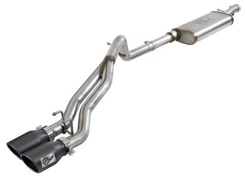 Afe - Advance Flow Engineering - 49-48054-B | AFE Power Rebel Series 2-1/2 IN 409 Stainless Steel Cat-Back Exhaust System w/Black Tip (2007-2018 Wrangler JK V6-3.6L/3.8L)