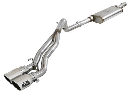 Afe - Advance Flow Engineering - 49-48054-P | AFE Power Rebel Series 2-1/2 IN 409 Stainless Steel Cat-Back Exhaust System w/Polished Tip (2007-2018 Wrangler JK V6-3.6L/3.8L)