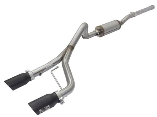 Afe - Advance Flow Engineering - 49-48056-B | AFE Power Rebel Series 2-1/2 IN 409 Stainless Steel Cat-Back Exhaust System w/Black Tip (2007-2018 Wrangler JK V6-3.6L/3.8L)