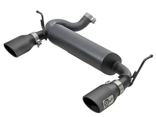 Afe - Advance Flow Engineering - 49-48061-B | AFE Power Rebel Series 2-1/2 IN 409 Stainless Steel Axle-Back Exhaust System w/ Black Tips (2007-2018 Wrangler JK V6-3.6L/3.8L)