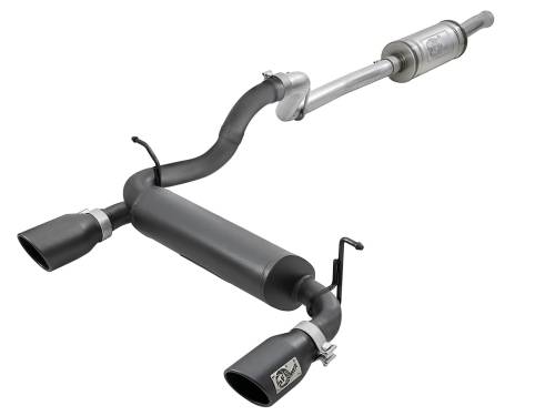 Afe - Advance Flow Engineering - 49-48066-B | AFE Power Rebel Series 2-1/2 IN 409 Stainless Steel Cat-Back Exhaust System w/ Black Tips (2018-2024 Wrangler JL V6-3.6L)