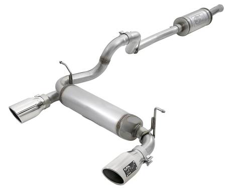 Afe - Advance Flow Engineering - 49-48066-P | AFE Power Rebel Series 2-1/2 IN 409 Stainless Steel Cat-Back Exhaust w/ Polished Tips (2018-2024 Wrangler JL V6-3.6L)