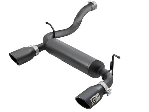 Afe - Advance Flow Engineering - 49-48067-B | AFE Power Rebel Series 2-1/2 IN 409 Stainless Steel Axle-Back Exhaust System w/ Black Tips (2018-2024 Wrangler JL L4-2.0Lt / V6-3.6L)