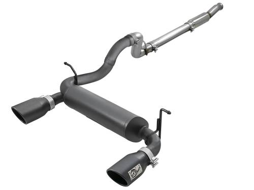 Afe - Advance Flow Engineering - 49-48096-B | AFE Power Rebel Series 3 IN to 2-1/2 IN 409 Stainless Steel Cat-Back Exhaust w/ Black Tip (2018-2024 Wrangler JL L4-2.0L t)