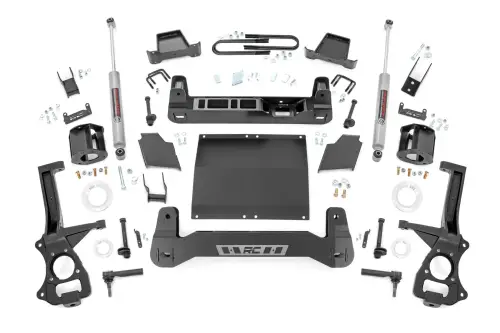 Rough Country - 110230D | Rough Country 6 Inch Lift Kit For GMC Sierra 1500 | 2.7L TurboMax or 3.0L Turbo Diesel Engine, Factory Rear Multi Leaf Spring, Strut Spacers With N3 Rear Shocks