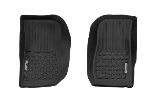 Rough Country - FF-6141 | Rough Country Flex Fit Floor Mats For Jeep Wrangler Unlimited 4WD (2014-2018) | Front, 4 Door