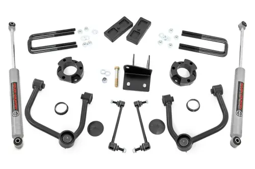 Rough Country - 51144 | Rough Country 3.5 Inch Lift Kit For Ford Ranger 4WD | Front Strut Spacers, Rear N3 Shocks