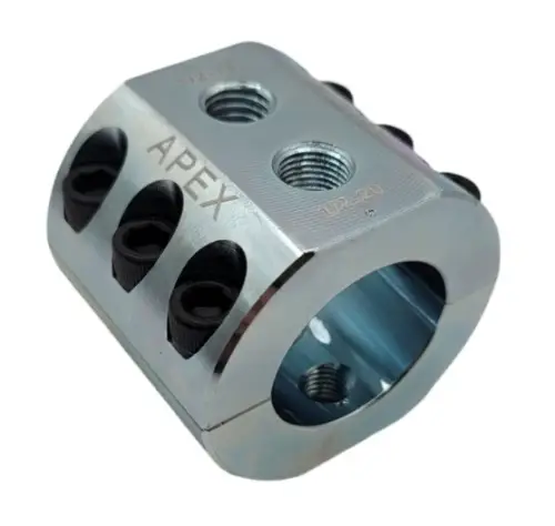 Apex Chassis - DC2.0-Z | Apex Chassis Steering Stabilizer Clamp | Universal, Silver Zinc, 2 Inch ID