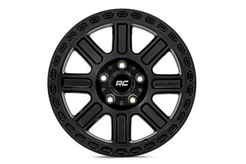 Rough Country - 84150813 | Rough Country 84 Series Wheel | One-Piece / Gloss Black / 15x8 / 5x4.5 / -19mm