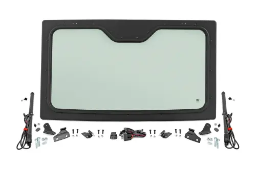 Rough Country - 98417221 | Rough Country Electric Tilt Windshield For Polaris Ranger XP 1000/XP 900 | Glass