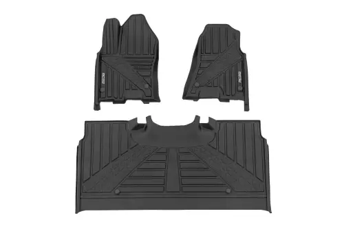 Rough Country - FF-31432 | Rough Country Flex-Fit Floor Mats For Ram 1500 | Front & Second Row