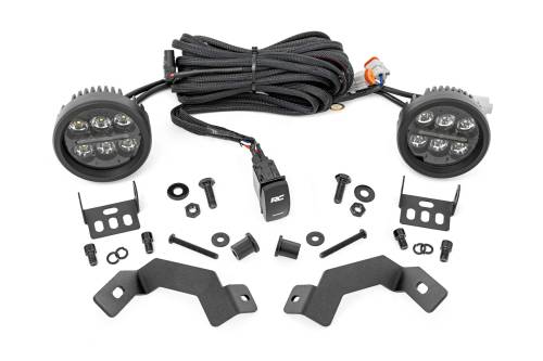 Rough Country - 72117 | Rough Country LED Light Kit 3.5 Inch Round w/ Amber DRL Toyota Land Cruiser (2024-2025)