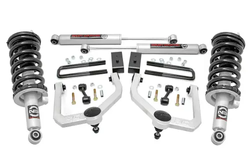 Rough Country - 83431 | Rough Country Rough Country 3 Inch Lift Kit For Nissan Titan 2WD/4WD | Aluminum Finish Arm, Lifted N3 Struts (2017-2023 Models) 4WD Models Only, Premium N3 Shocks