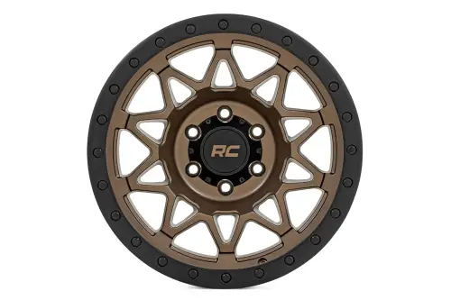Rough Country - 78180918 | Rough Country 78 Series Wheel | Simulated Beadlock / Bronze/Black / 18x9 / 5x5 / 0mm