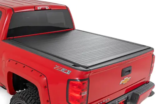 Rough Country - 50214550 | Rough Country Hard Roll Up Bed Cover For Chevrolet Silverado 1500 / GMC Sierra 1500 (2014-2018 & Classic) | 5' 9" Bed