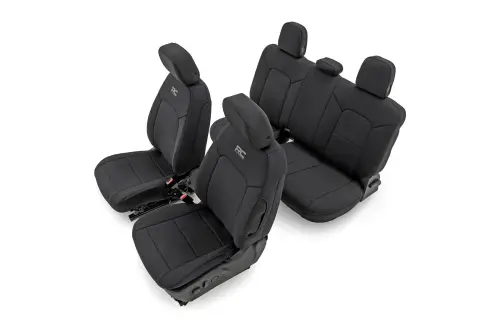 Rough Country - 91069 | Rough Country Seat Covers For Chevrolet Colorado / GMC Canyon | Front Bucket, Rear Bench