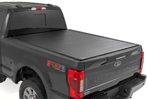 Rough Country - 50517650 | Rough Country Hard Roll Up Bed Cover For Ford F-250 / F-350 Super Duty 2WD/4WD | 6' 10" Bed