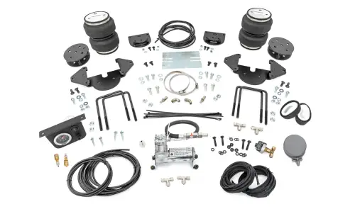 Rough Country - 100113C | Rough Country Air Spring Kit For Chevy Silverado 1500 / GMC Sierra 1500 | 9-1/2 Inch - 10-1/2 Inch Rear Measurement Range, With Onboard Air Compressor