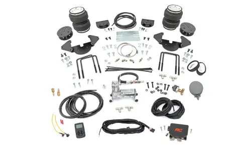 Rough Country - 100113WC | Rough Country Air Spring Kit For Chevy Silverado 1500 / GMC Sierra 1500 | 9-1/2 Inch - 10-1/2 Inch Rear Measurement Range, With Onboard Air Compressor & Wireless Remote