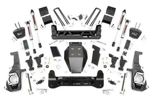 Rough Country - 10470 | Rough Country 7.5 Inch Lift Kit For Chevrolet/GMC 2500 HD & 3500 HD | V2 Monotube Shocks